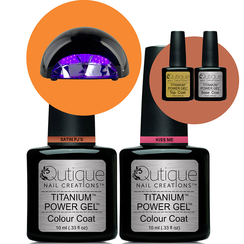 2 Colours -Gel Nail Polish Kit inc White LED Lamp -HEMA + TPO Free
