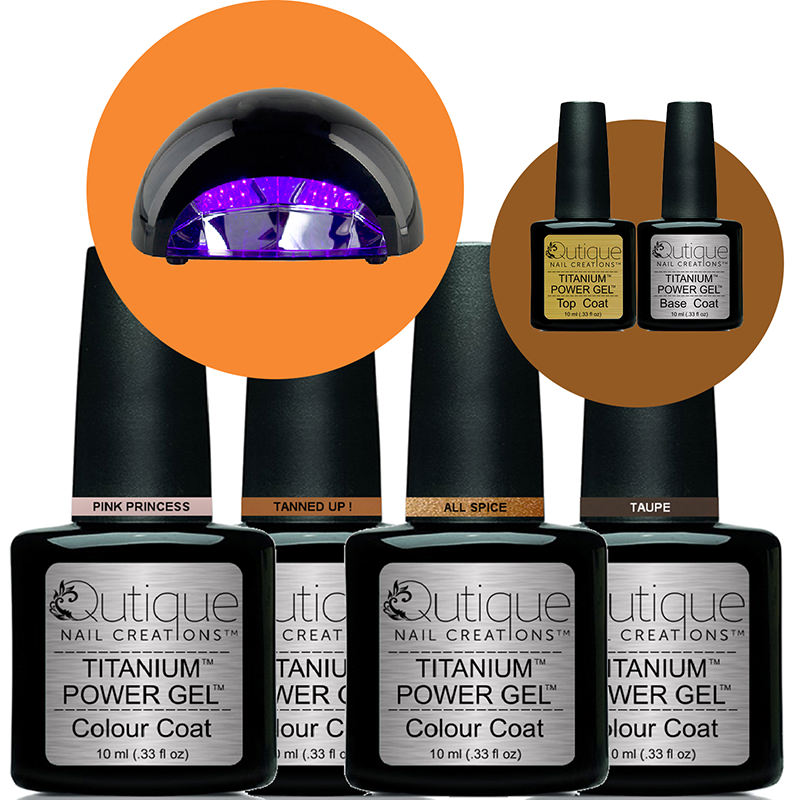 4 Colours -Gel Nail Polish Kit inc White LED Lamp -HEMA Free