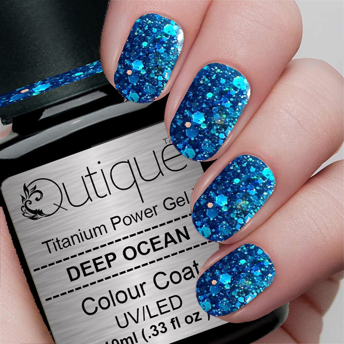 Gel Nail Polish Glitter Gel -Deep Ocean (dark blue) -HEMA Free