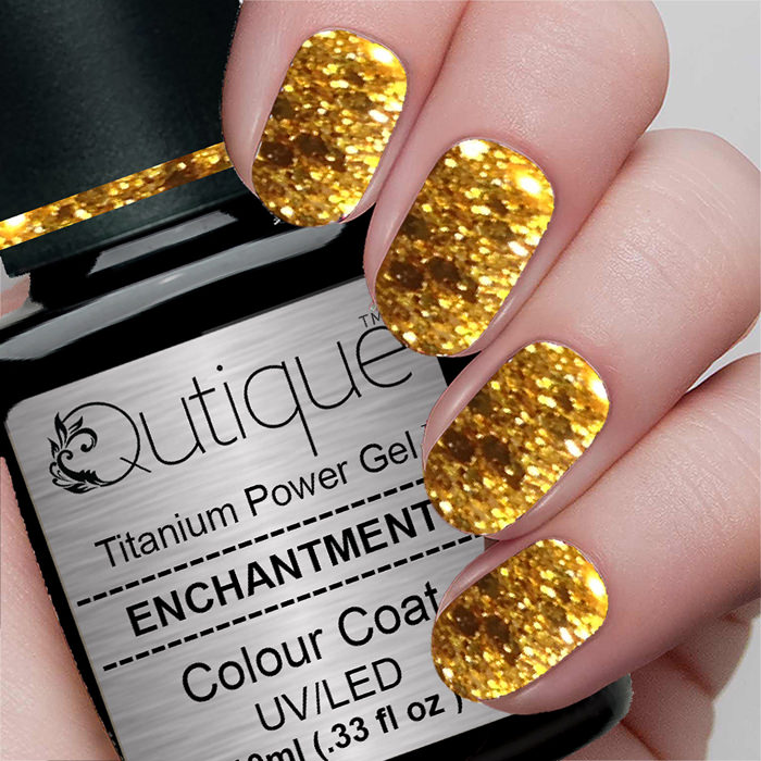 Gel Nail Polish Glitter Gel -Enchantment (gold) -HEMA Free