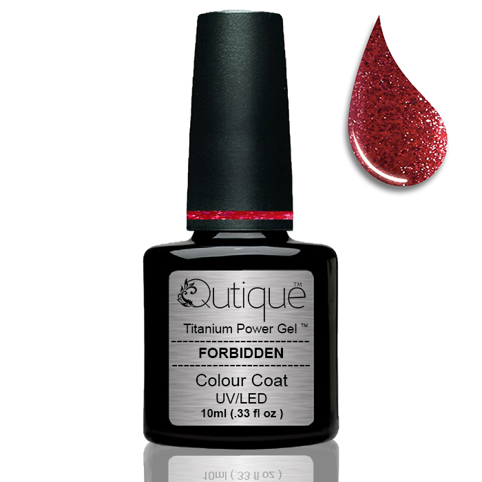 Gel Nail Polish Glitter Gel -Forbidden (red pink) -HEMA Free