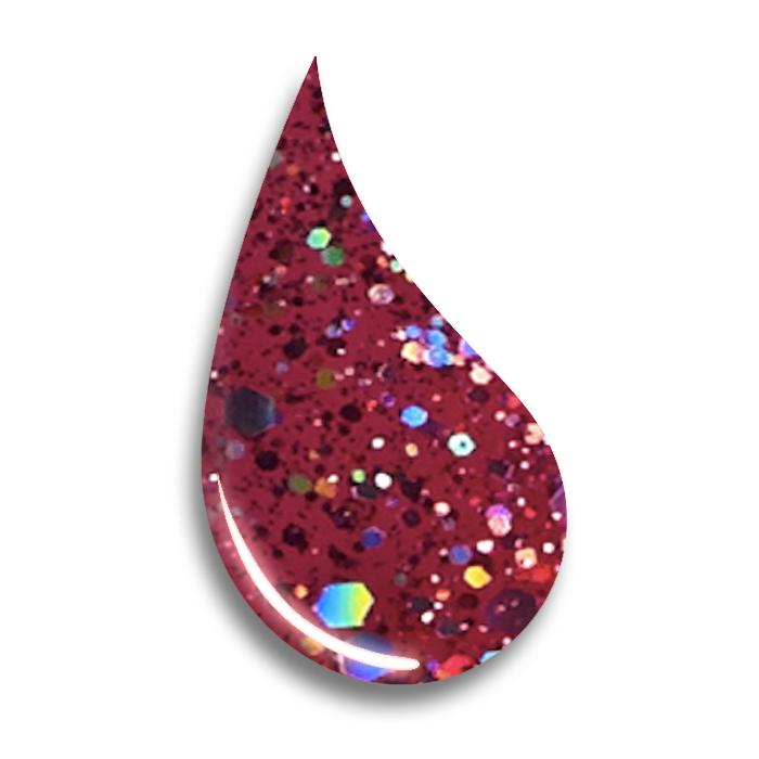 Gel Nail Polish Glitter Gel -Glittergasm (dark pink) -HEMA Free - Image 2