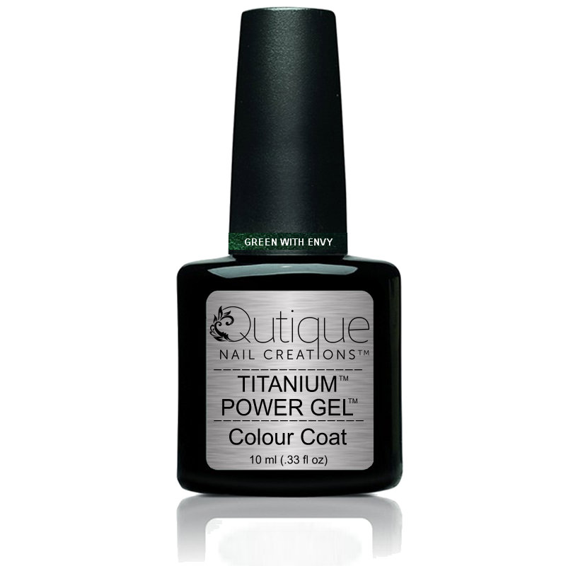 Gel Nail Polish -Green With Envy (emerald green shimmer) -HEMA Free - Image 2