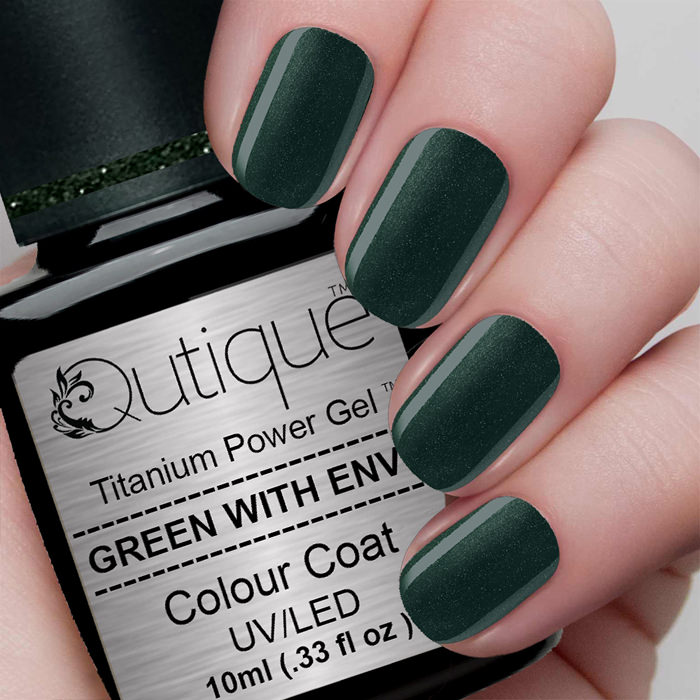 Gel Nail Polish -Green With Envy (emerald green shimmer) -HEMA Free