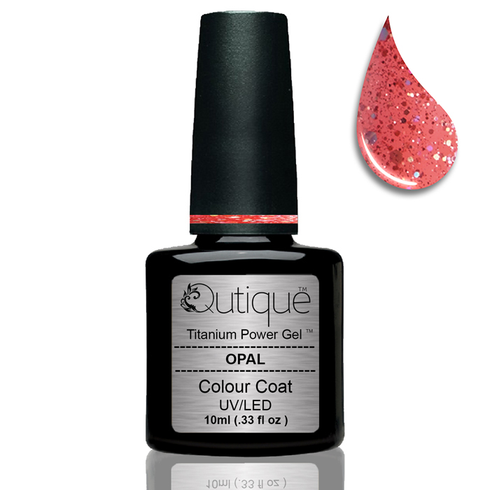 Gel Nail Polish Glitter Gel -Opal (orange) -HEMA Free