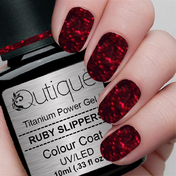 Gel Nail Polish Glitter Gel -Ruby Slippers (red maroon) -HEMA Free