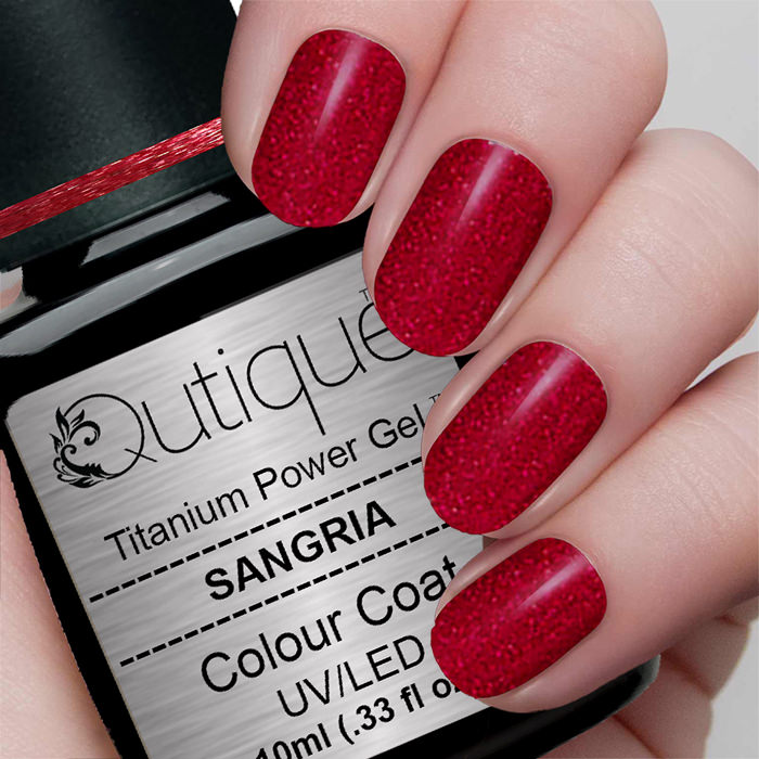 Gel Nail Polish Glitter Gel -Sangria (red) -HEMA Free