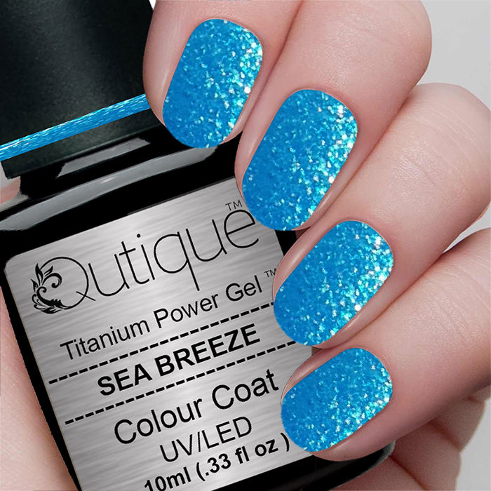 Gel Polish Colour Glitter Gel -Sea Breeze (light blue) -HEMA Free