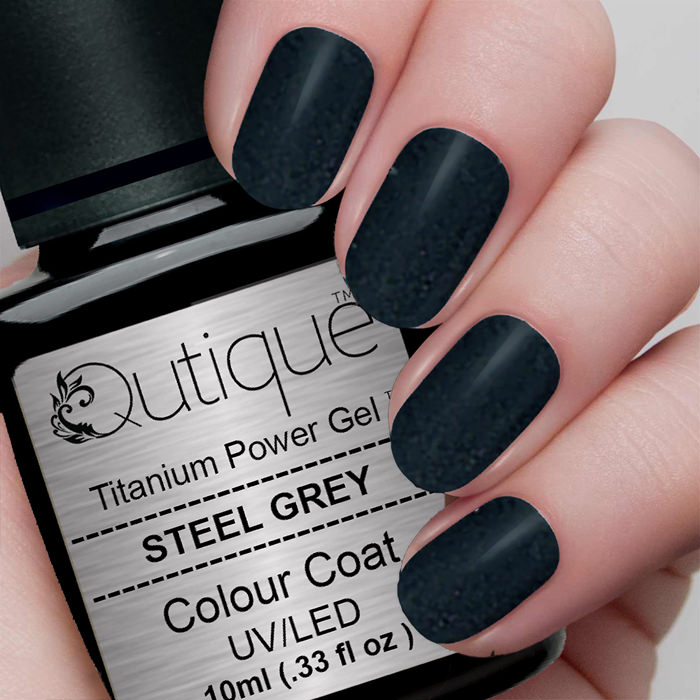Gell Nail Polish -Steel Grey (dark grey shimmer) -HEMA Free