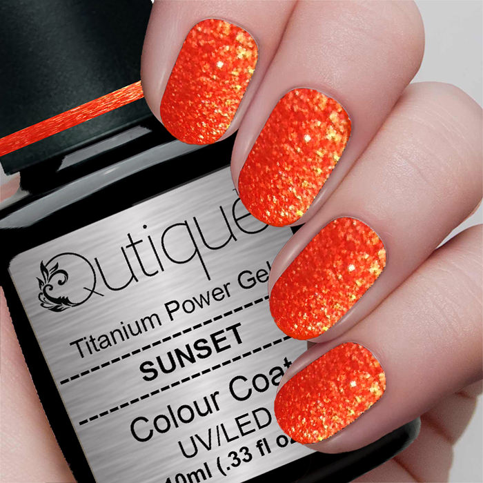 Gel Nail Polish Glitter Gel -Sunset (orange) -HEMA Free