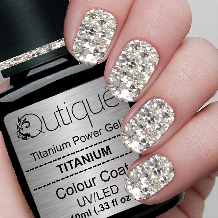 Gel Nail Polish Glitter Gel -Titanium (silver) -HEMA Free